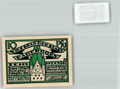Paderborn 1920 10 Pfennig Kaiser Carl der Große