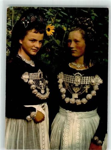 Wyk 1968 Tracht Junge Friesinnen Ort lt. Stempel