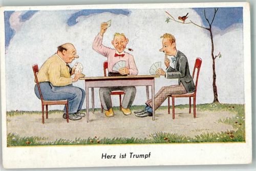Herz ist Trumpf Männer Kartenspielen Fries-Card Nr. 1717