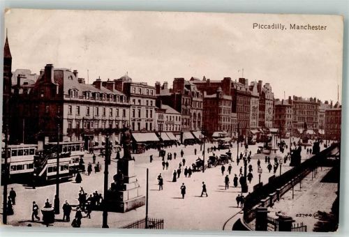 Manchester 1912 - Denkmal Straßenbahn Piccadilly