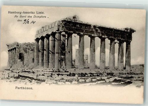Athen 1914 Denkmal Parthenon Hamburg-amerkia Linie