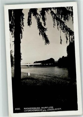 Bad Radkersburg 1933 Grenze Brücke Murfluss Foto AK