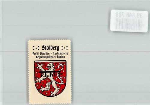 Stolberg Wappen goldene Schindeln silberner Löwe schwarzer Turnierkragen Kaffee Hag