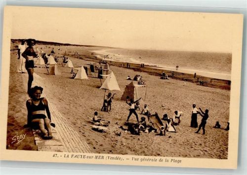 85460 La Faute-sur-Mer Foto AK Schwimmbad Strand