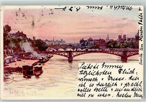 Paris 1900 sign. Vignal La Seine