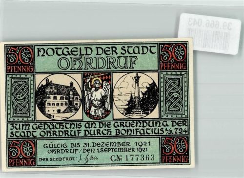 Ohrdruf 1921 50 Pfennig C. No. 177363