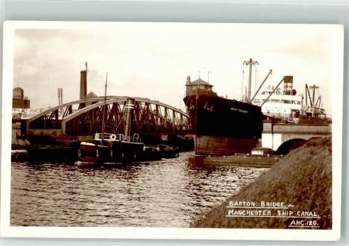 Manchester 1956 Hafen Barton Bridge Schiffskanal Foto AK