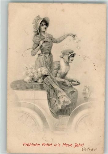 1906 Neujahr Frauen Rosen Oldtimer Nr. 240