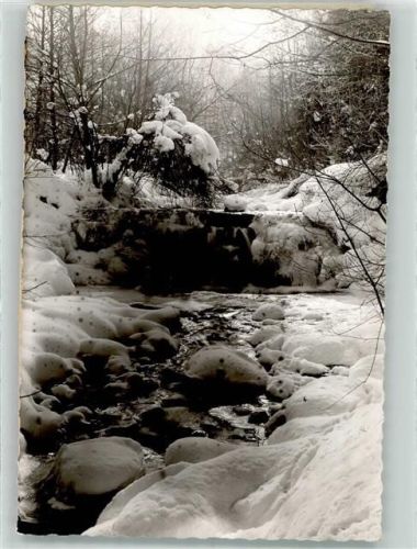 Weiler-Simmerberg Hausbachklamm Schnee Ort handschriftlich Foto Original aus Archiv eines Ansichtskartenverlags
