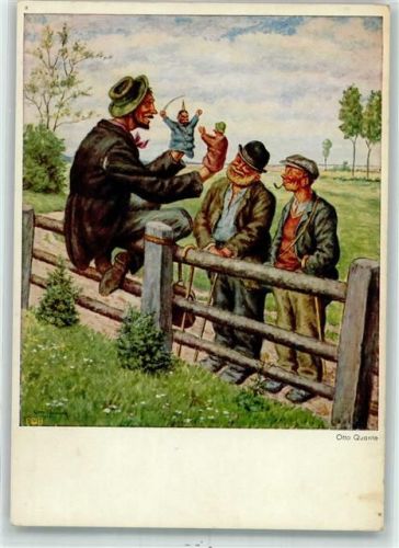 sign. Quante Otto Pfeife Punch und Judy Verlag Hanfstaengl Nr.294