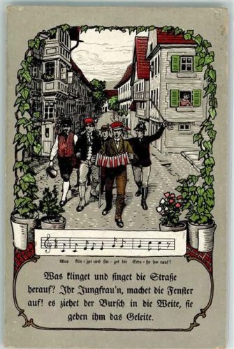 1917 Studentika Quetschkommode Der Abschied Deutsche Volkslieder Nr.21
