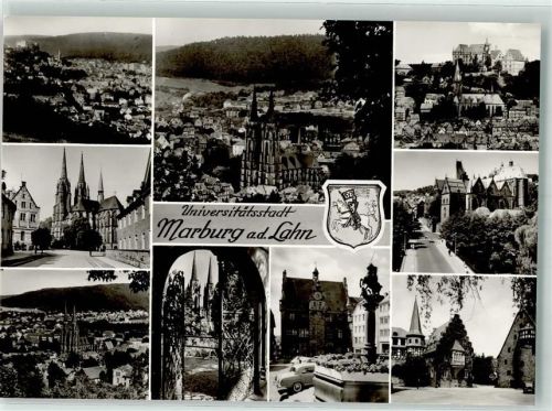 Marburg Hof der Deutschritter-Ordensburg Elisabethkirche Schloss Rathaus