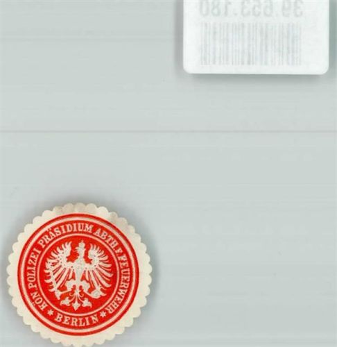 Kön. Polizei Präsidium Abth. f. Feuerwehr Berlin