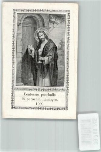 Lauingen 1909 Jesus klopft an eine Tür Confessio paschalis in parochia