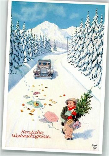 sign. Bert Oldtimer Erlebnisse des Balduin Futsch Heimkehr v. Weihnachtseinkauf Wohlgemuth u. Lissner No. 1309