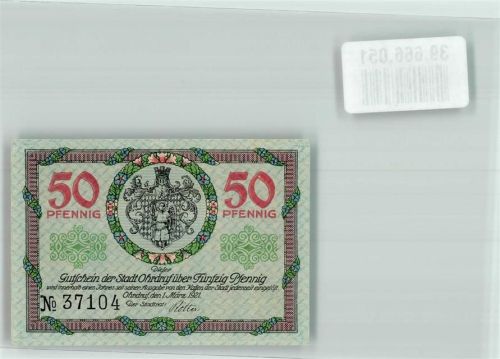 Ohrdruf 1921 50 Pfennig Gutschein No. 37104
