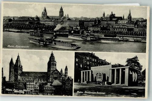 Mainz Rheinpromenade Mainzer Dom Stresemann-Denkmal Verlag Worringen