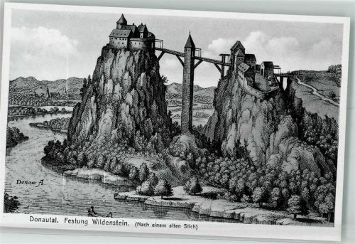 Leibertingen Burg Wildenstein Donautal nach altem Stich