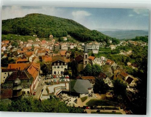 Lindenfels Blick auf Kurgarten und Kurhaus Kirche Auto