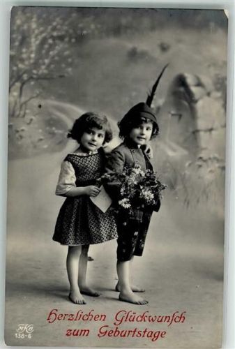 1915 Kinder Barfuß Lederhose Verlag MKB Serie 138/6 Studiokulisse