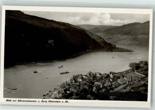 65385 W6220 Assmannshausen Foto AK burg Rheinstein