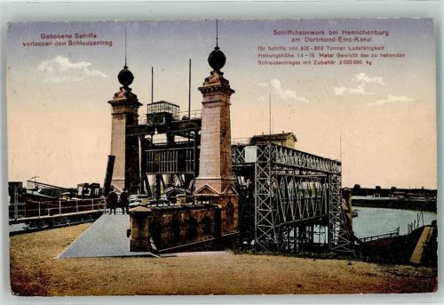 Henrichenburg 1917 Schiffshebewerk bei Henrichenburg am Dortmund-Ems-Kanal