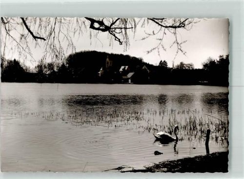 Weßling Kirche See Schwan Ort handschriftlich Foto Original aus Archiv eines Ansichtskartenverlags