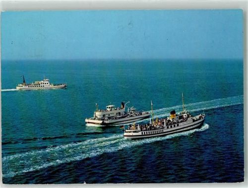Norderney Fliegeraufnahme von zwei Seebäderschiffen und einer Autofähre Fotograf Joachim Eicke Verlag Willi Dreher