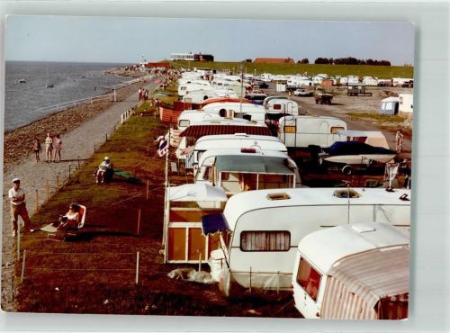 Tossens Foto Original aus Archiv eines Ansichtskartenverlags Campingplatz Ort handschriftlich