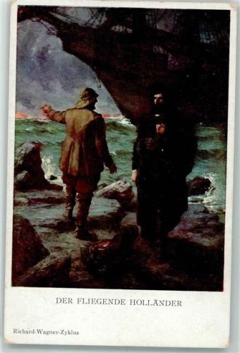 sign. Leeke Ferd. Der Fliegende Holländer Fischer Segelschiff M.Munk Nr.984