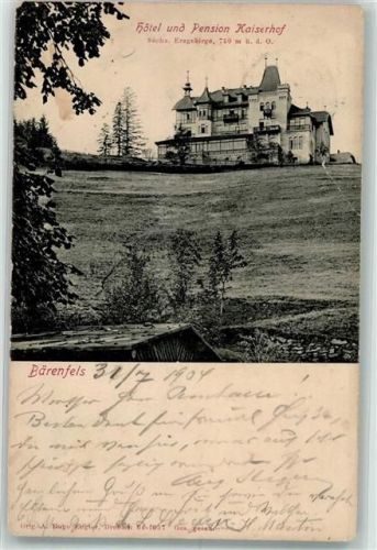 Bärenfels 1904 Hotel u. Pension Kaiserhof