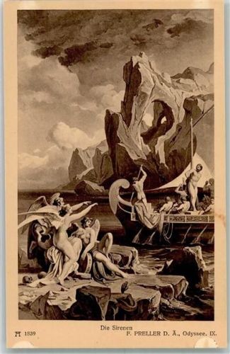 sign. Preller F. Die Sirenen Odyssee IX. Engel F.A. Ackermann`s Kunstverlag Serie 153