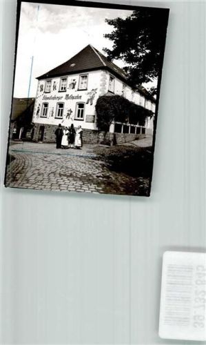 Schwalenberg Trachtengruppe vor dem Gasthaus Schwalenberger Malkasten Foto Original aus Archiv eines Ansichtskartenverlags Ort handschriftlich Farbstriche im Bild