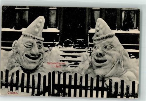 1907 Clowns Schneebauten im Harz