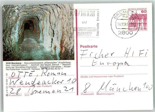 Marsberg 1985 Zeche Besucherbergwerk Kilianstollen