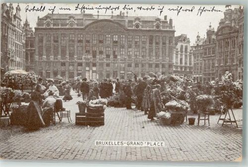 Brüssel 1911 Marktszene Grand´Place