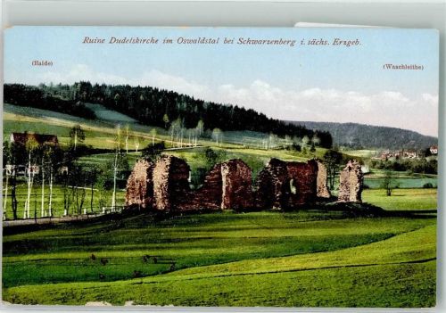 Grünhain-Beierfeld Ruine der Dudelskirche im Oswaldstal Fotograf Wilhelm Vogel Nr. 2254