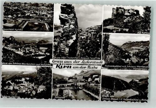 Kirn Sportfeld Kyrau Blick von Schloss Wartenstein Jahnbad Schloss Dhaun Kyrburg