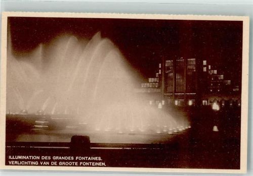 Brüssel 1935 Große Fontaine Illumination Ausstellung 1935