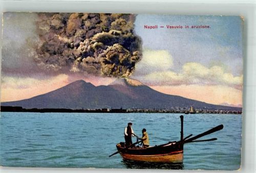 Napoli 1912 Vesuv Ruderboot Fischer Beruf