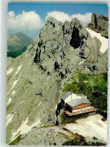 Karwendelbahn Bergstation der Seilbahn Hüttenstempel Verlag Hans Huber Nr. 8185