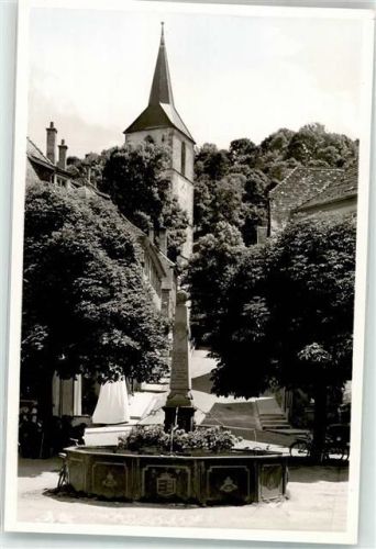 Sulz Denkmal Brunnen Kirche Ort handschriftlich Foto Original aus Archiv eines Ansichtskartenverlags