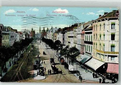 Antwerpen 1915 Straßenbahn Avenue de Keyser Feldpost WK I