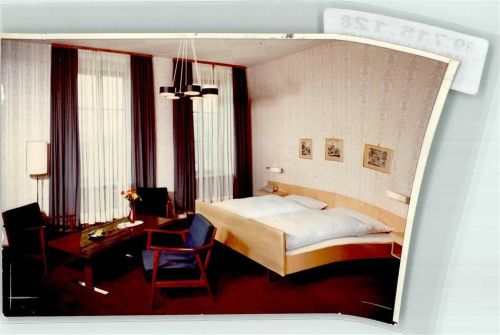 Hammelburg Hotel Schloss Saaleck Scan verzogen Foto Original aus Archiv eines Ansichtskartenverlags