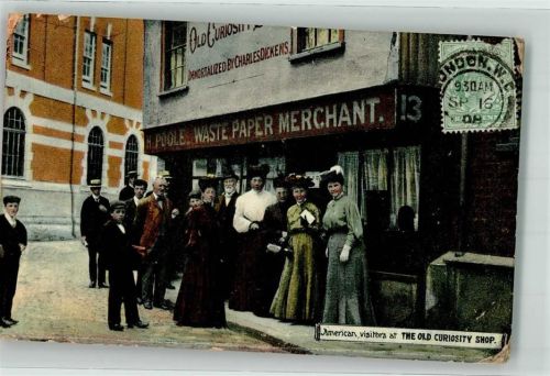 London 1908 Handlung The old Curiosity Shop Briefmarke Bildseite