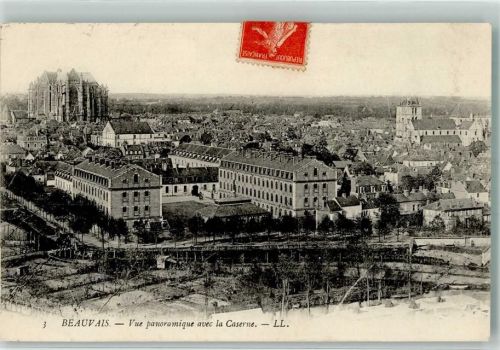 60000 Beauvais 1907 - Kaserne Briefmarke Bildseite
