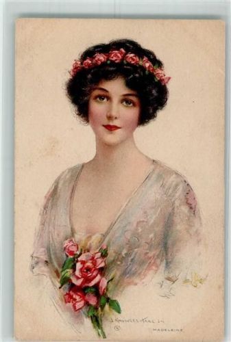 1916 Schönheit sign. Knowles Hare J. Madeleine Verlag Heckscher Serie 1009-5