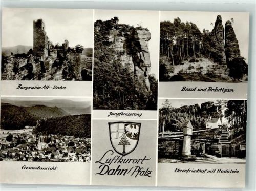 Dahn Burg Altdahn Denkmal Ehrenfriedhof Kirche Jugfernsprung Wappen