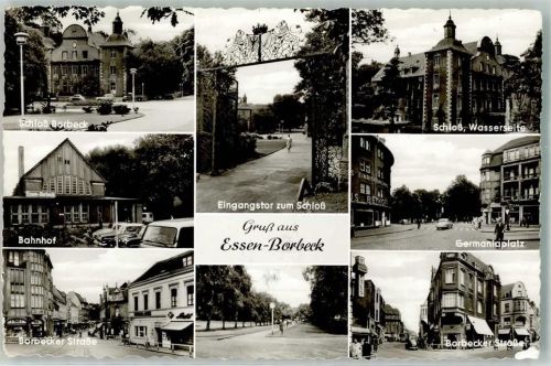 Borbeck Schloss Borbeck Bahnhof Auto Borbecker Straße Germaniaplatz Foto AK