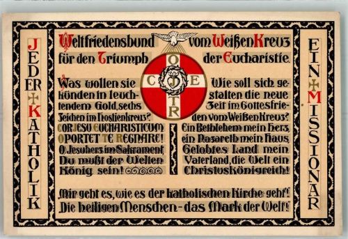 Weltfriedenswerk v. Weißen Kreuz Missionskarte 1. Paulusverlag